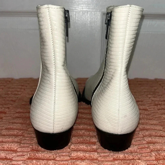 FRAME LeMaddox Lizard bootie EU 36 white boot black zipper - very sexy! EUC - Picture 5 of 15